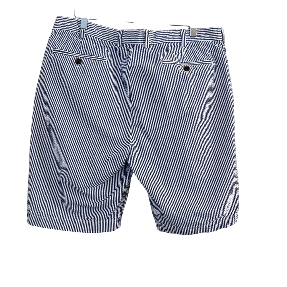 Brooks Brothers Seersucker Shorts Mens 38 Blue White Striped Cotton Preppy Beach - Picture 4 of 7